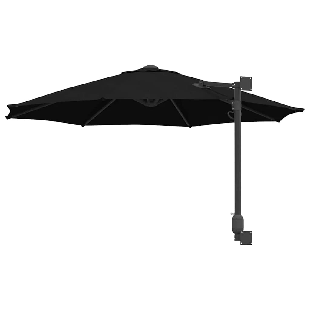 Ombrellone da giardino moderno design semplice terrazza 248 x 248 x 148 cm poliestere nero 02_0058632