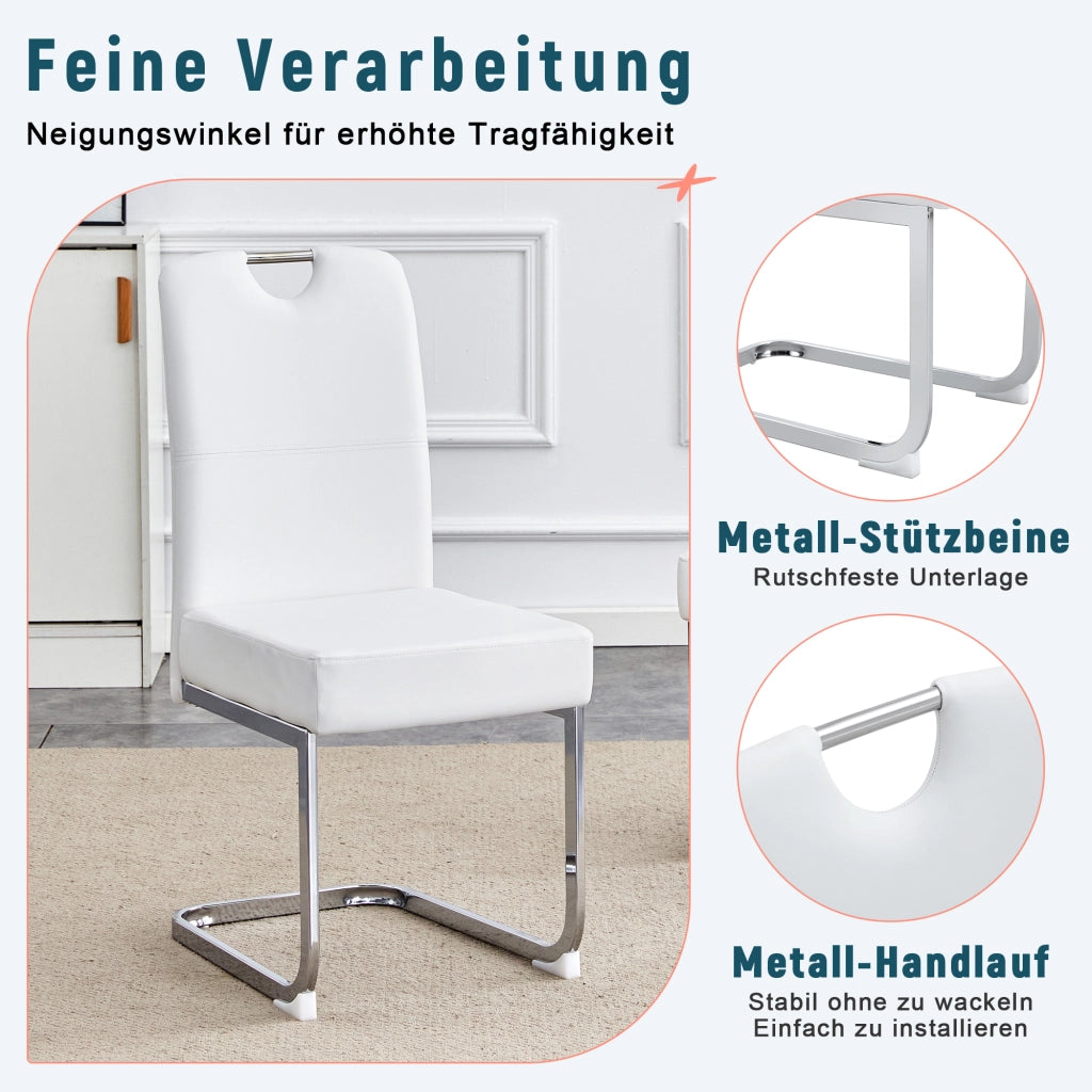 Sedie da Pranzo Imbottite Set 2 Pezzi ¨C MINIMAL ¨C Bianche Design Moderno