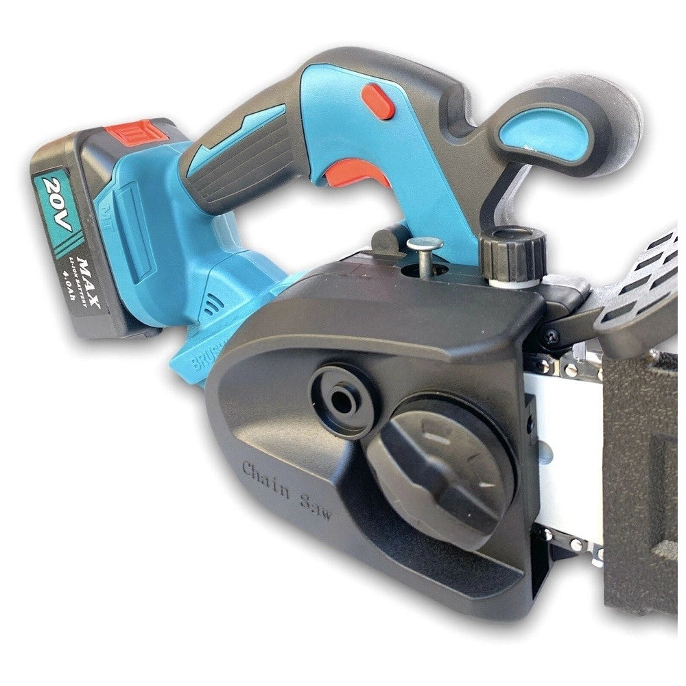 Trade Shop - Motosega A Batteria 20v Mini Elettrosega Lama 10'' 4ah 2 Batterie Serbatoio Olio -