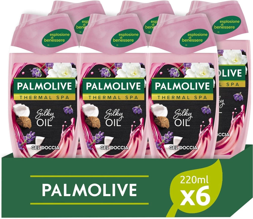 SET 6 PALMOLIVE BAGNOSCHIUMA THERMAL SPA SILKY OIL 220 ML