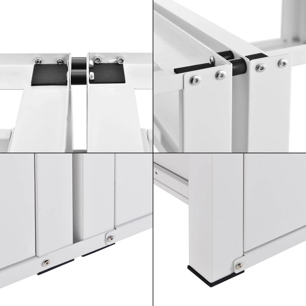 Supporto Doppio Heyen per Lavatrice in Acciaio con Cassetti 127 x 54 x 31 cm - Bianco [en.casa]