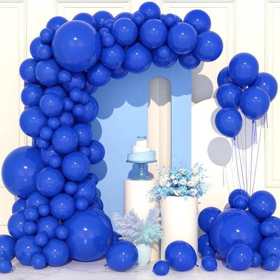 Set di palloni da festa - 106 pezzi di palloni in lattice - blu scuro - decorazione da festa - pilastro di palloni - fune da palloni 10 m - inclusi chiodi per palloni