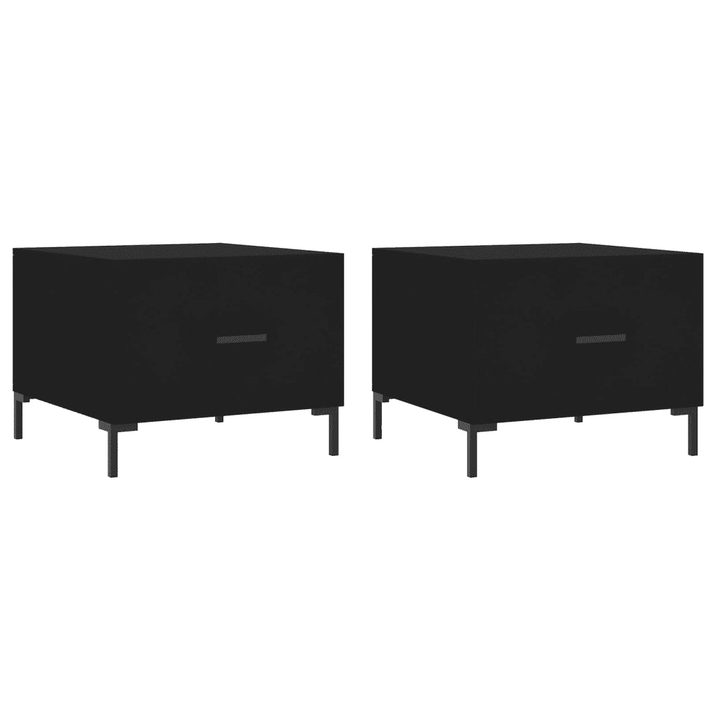 Tavolini da Salotto 2 pz Neri 50x50x40 cm in Legno Multistratocod mxl 121403