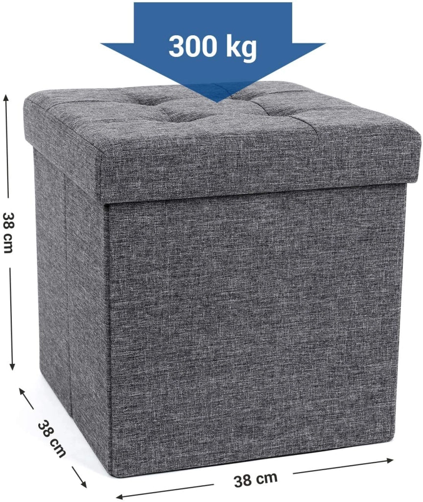 Pouf contenitore da 40 litri in tessuto grigio scuro 12_0000426