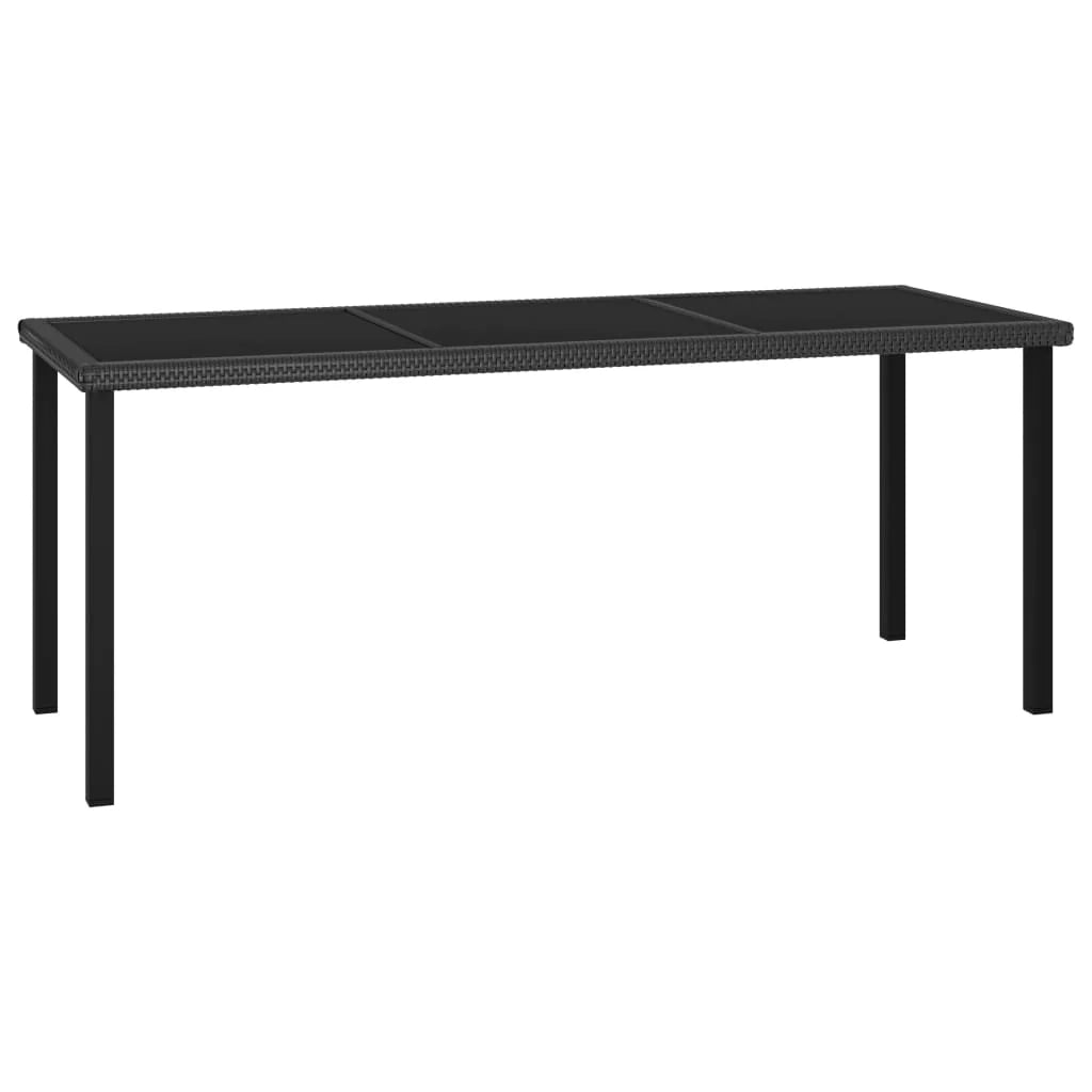 Set da pranzo da giardino mobili da esterno 7 pezzi resina intrecciata nera 02_0014055