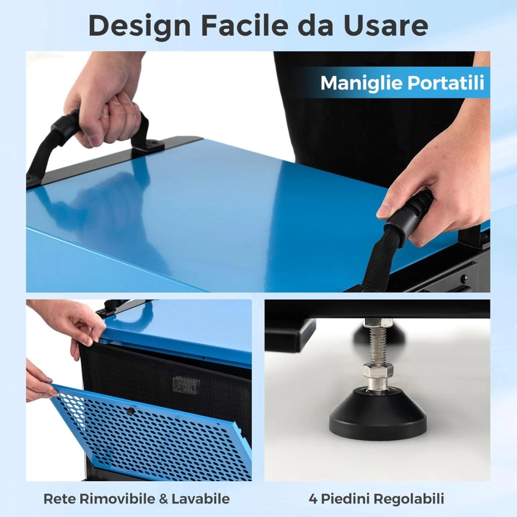 58,5/73,5 L Deumidificatore Commerciale, Deumidificatore Industriale con 3 Modalità e Timer 24H, Sbrinamento Automatico per Cantina Magazzino (58,5 L/giorno Blu)