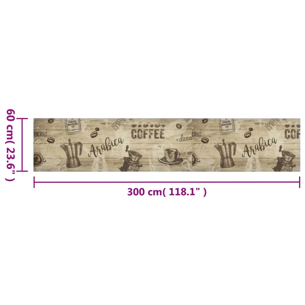 Tappeto da Cucina Lavabile Marrone CaffÃ¨ 60x300 cm in Velluto