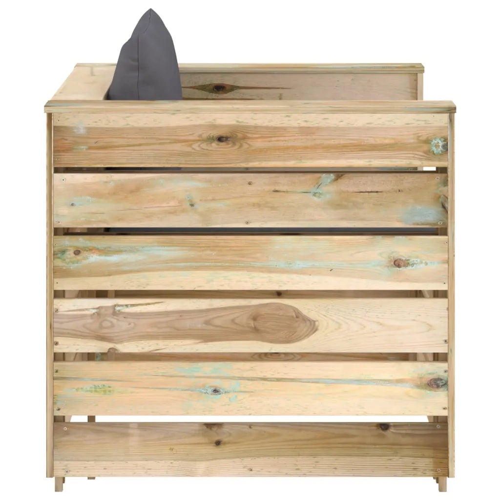 Set Divani da Giardino con Cuscini 2 pz Legno Impregnato Verde cod mxl 42757