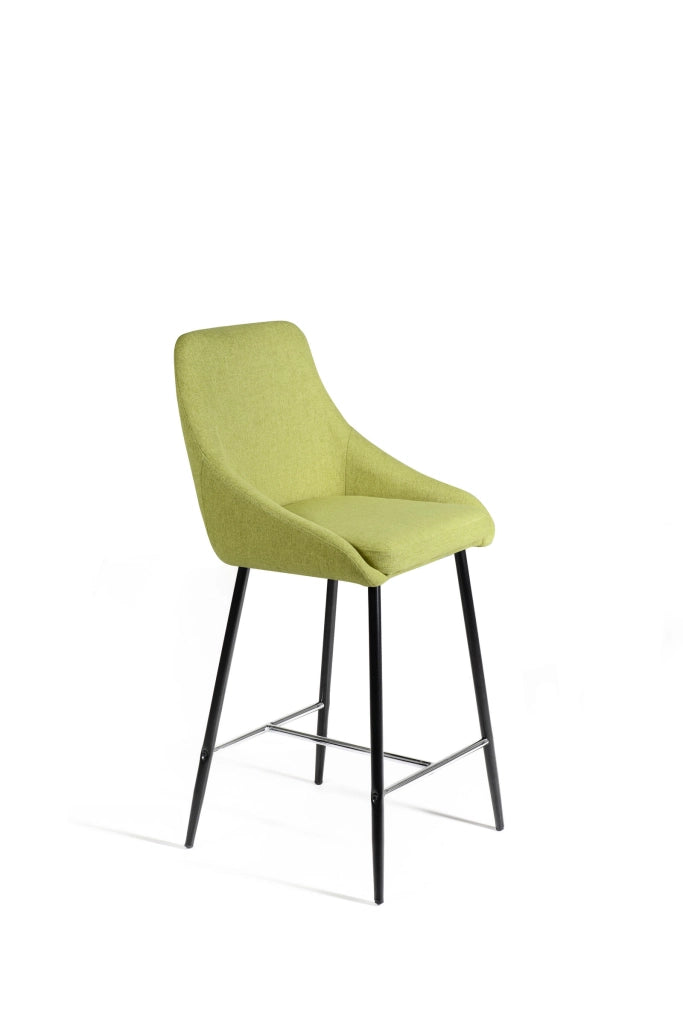 Ray - Sgabello in tessuto verde - Set da 1 pz