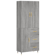 Credenza | Madia | Buffet da pranzo | Armadio da pranzo Grigio Sonoma 69,5x34x180 cm in Legno Multistrato
