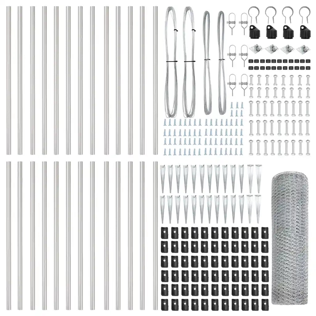 Palo della recinzione Argento 50 x 0,4 m (rete 13 mm) Acciaio