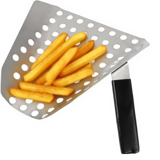 Scoop per Popcorn in Acciaio Inossidabile - Disegno Forato - 192x190x120mm - Manico Rimosso - Spatola per Frittura