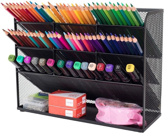Organizzatore per ufficio di alta qualità - Penna multifunzionale - Organizzatore da scrivania - Accessori per ufficio - Risparmio di spazio - Zoccoli antiscivolo