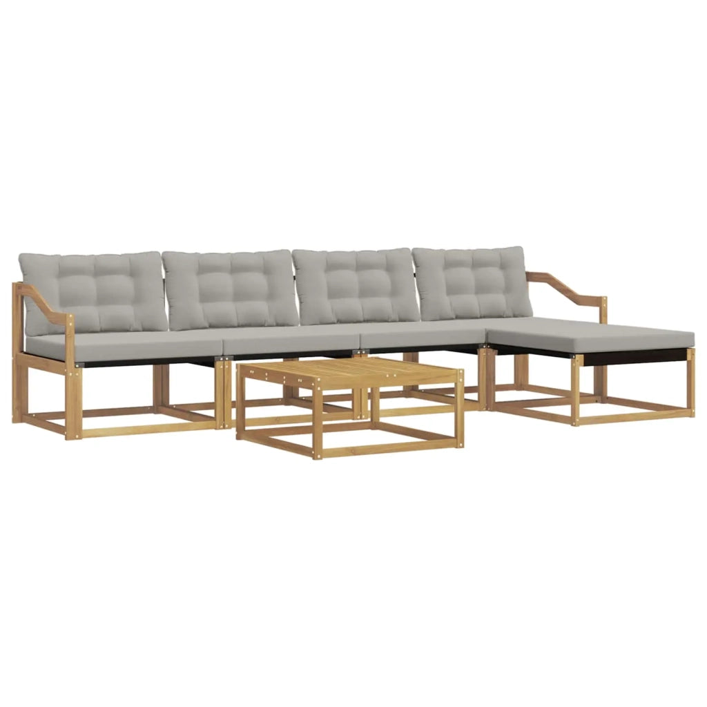 Set di divani da esterno 6 pz Bianco e Grigio Chiaro 3388621