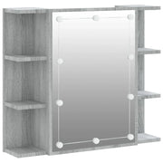 Mobiletto specchio da bagno con illuminazione a LED 70 x 16,5 x 60 cm grigio 02_0006677