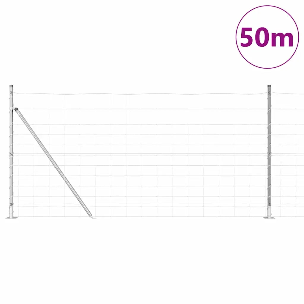 Palo della recinzione Zincato 50 x 1,2 m Acciaio