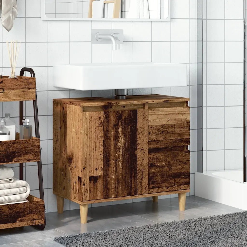vidaXL Mobile Sottolavabo Legno Antico 65x33x60 cm in Truciolato
