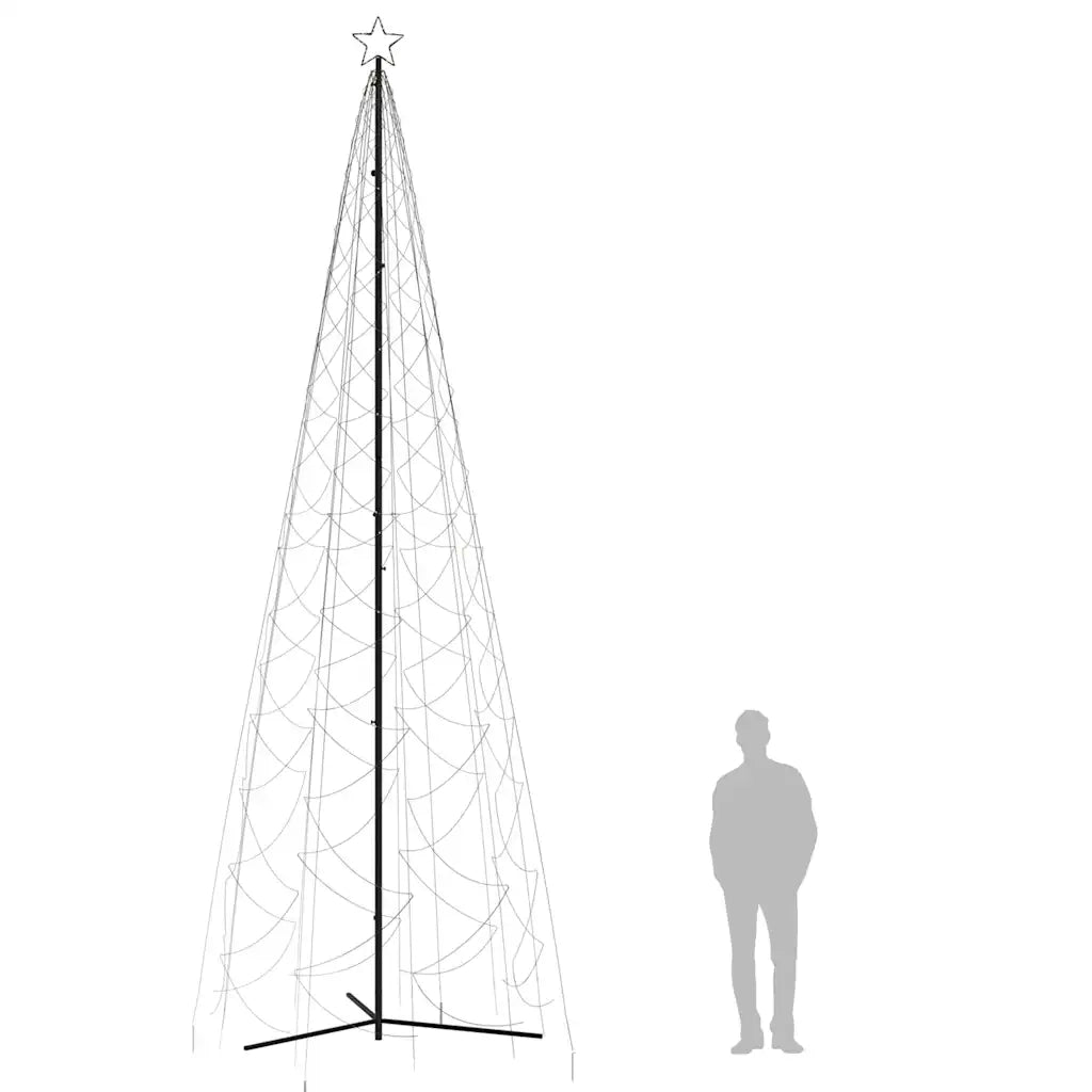 Albero di Natale a forma di cono luce Bianca Calda 1400 LED 160x500 cm 343655