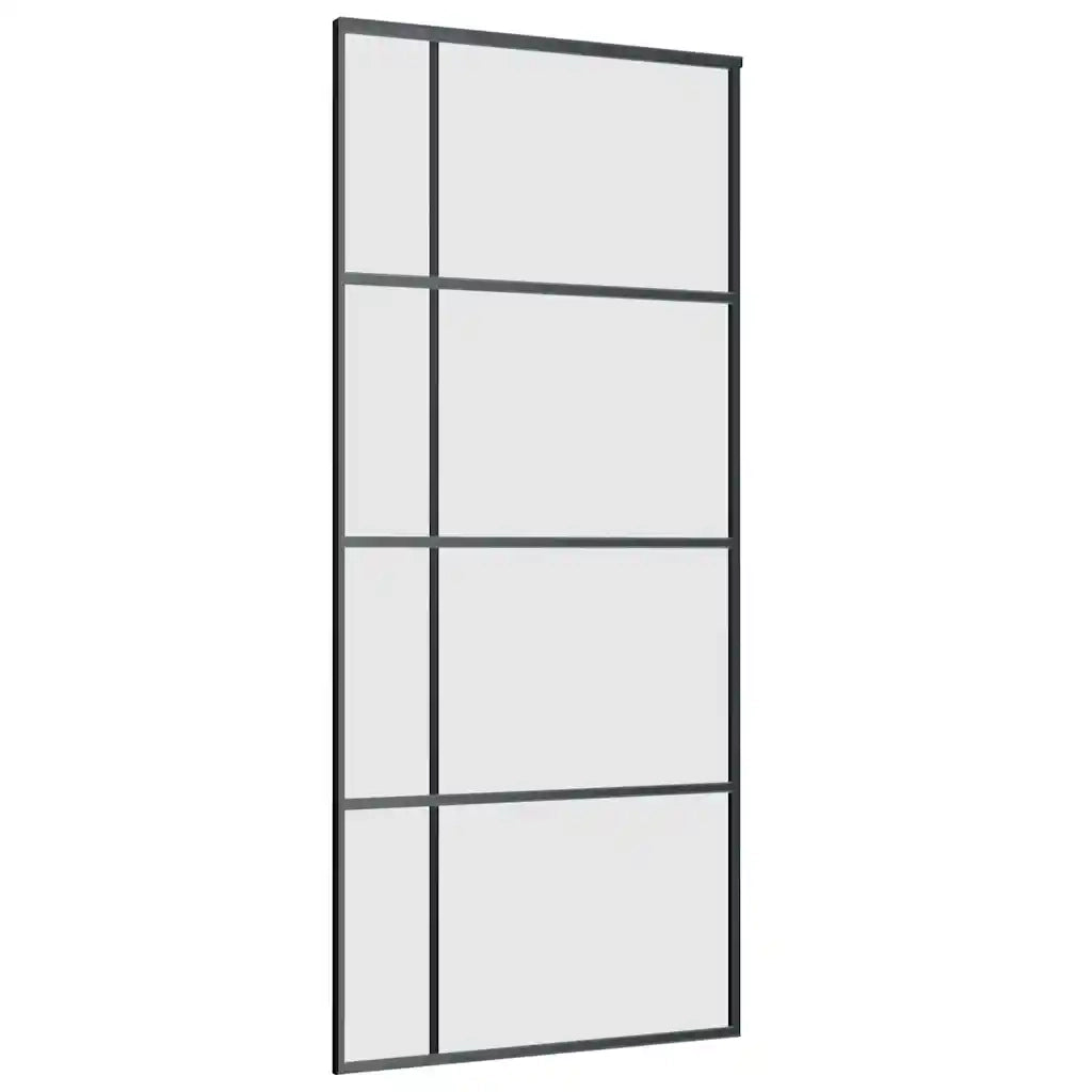 Porta Scorrevole con Ferramenta Nera 90x205 cm in Vetro ESG 3375811