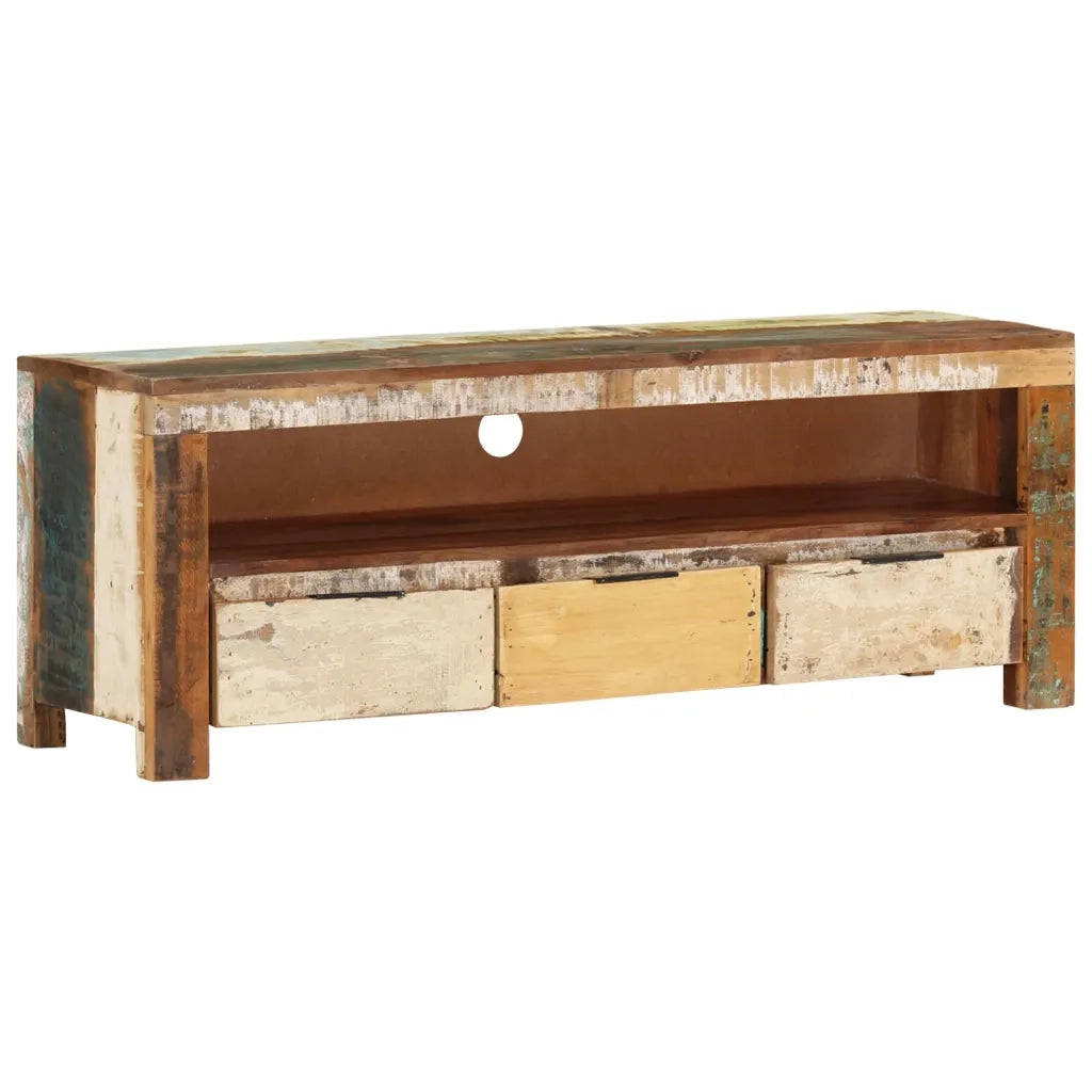 Mobile Porta TV 110x30x40 cm in Legno Massello di Recupero cod mxl 24964
