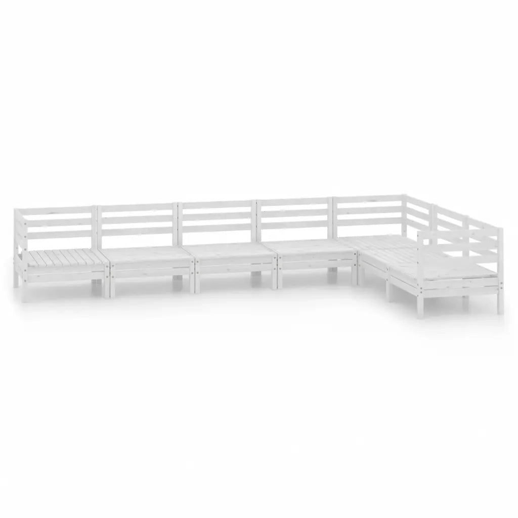 Set Divani da Giardino 7 pz in Legno Massello di Pino Bianco  cod mxl 40795