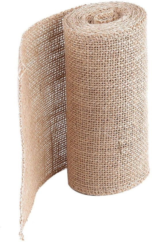 Decorazione con Juta - Juterol Herbruikbaar - Decorazione con Juta - Gereadizione Decorativa - Snodibile - Per Matrimoni/Natale - Larghezza 15CM, Lunghezza 3 Metri