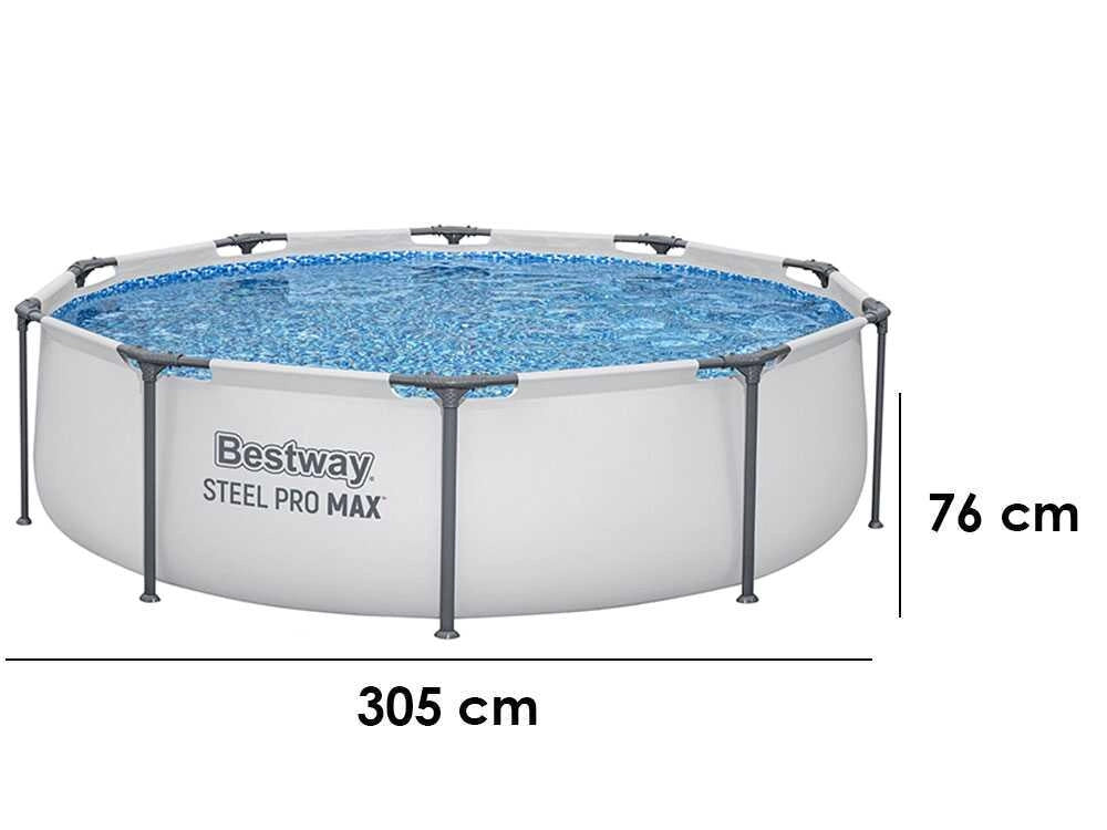 PISCINA STEEL PRO MAX C/TELAIO E POMPA D 305X76 56408
