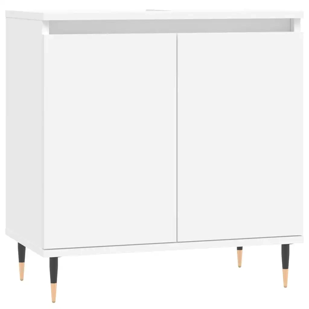 Mobiletto da bagno con ampio spazio contenitivo 58 x 33 x 60 cm design industriale legno bianco 02_0049013