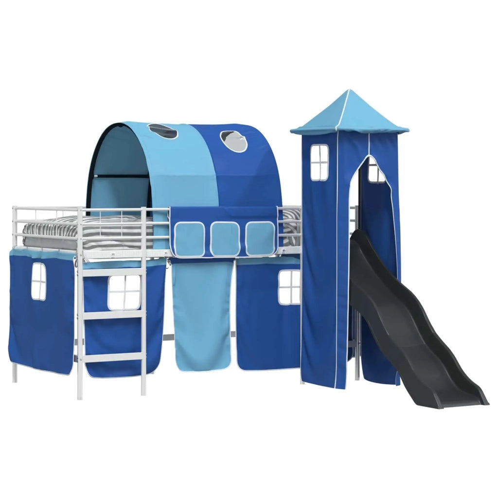Struttura del letto loft per bambini Bianco e Blu 100 x 200 cm