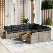Set Divani da Giardino 11 pz con Cuscini in Polyrattan Grigio 3227187