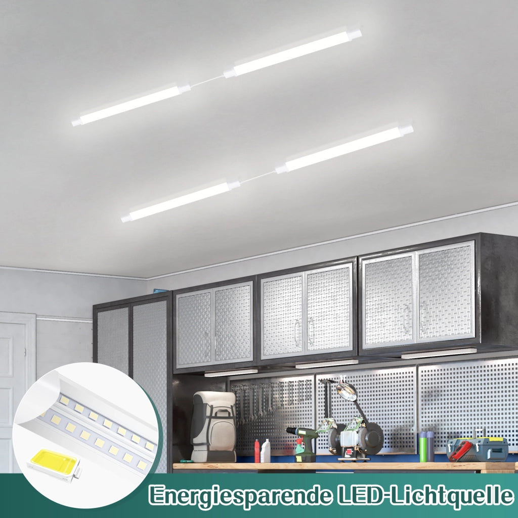 ZMH Lampada da soffitto plafoniera LED 90cm 24W IP65 5000K per ufficio cucina garage soggiorno