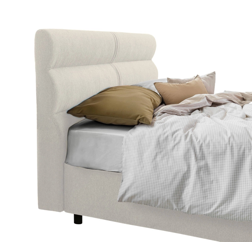 Adalpina, Letto Singolo Materasso Incluso Made in Italy, Beige