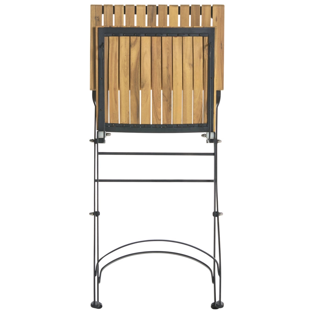 Set da giardino composto da 2 sedie in legno di acacia laminato, struttura in acciaio, stile moderno, marrone chiaro