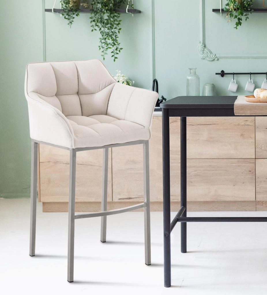 Barhocker Damaso E Stoff mit 4-FuЯ Gestell