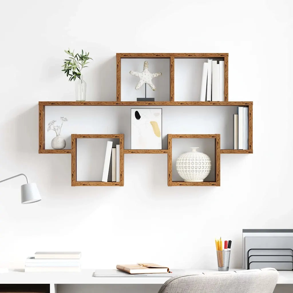 vidaXL Scaffale da parete Legno vecchio 82 x 15 x 51 cm