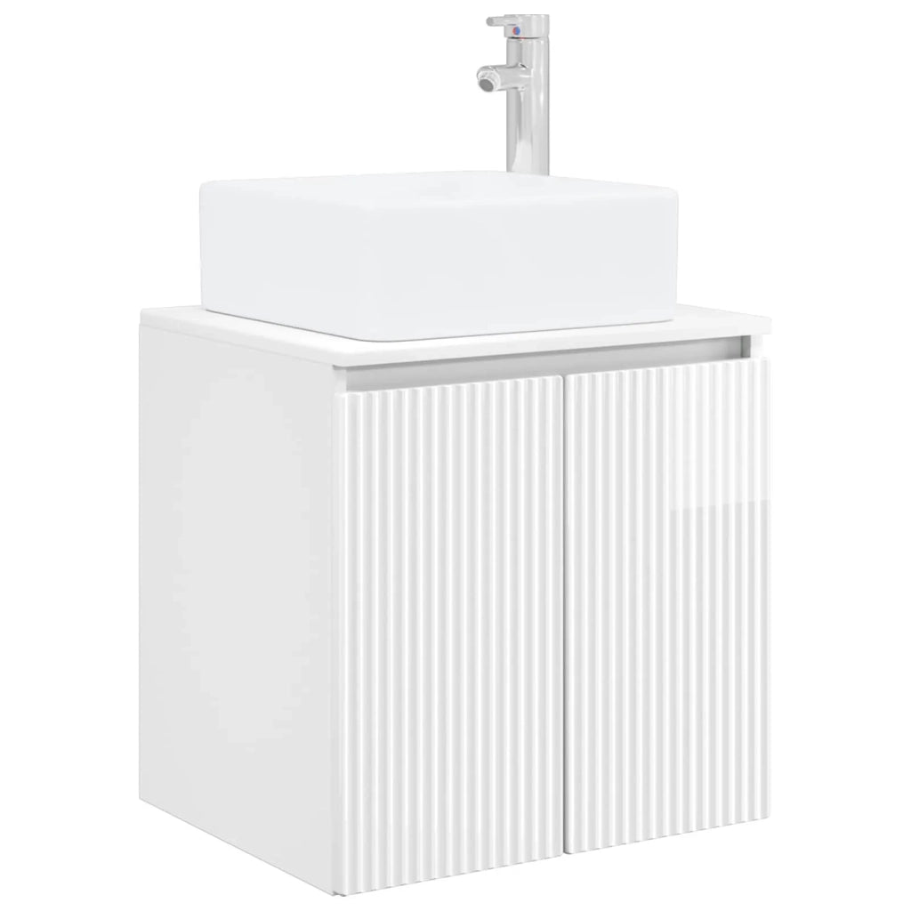 Mobile Lavabo da Parete Bianco Lucido 49,5 x 41 x 63 cm 890406