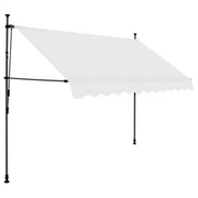Tenda da Sole Retrattile Manuale con LED-Tenda parasole per Patio 250 cm Crema