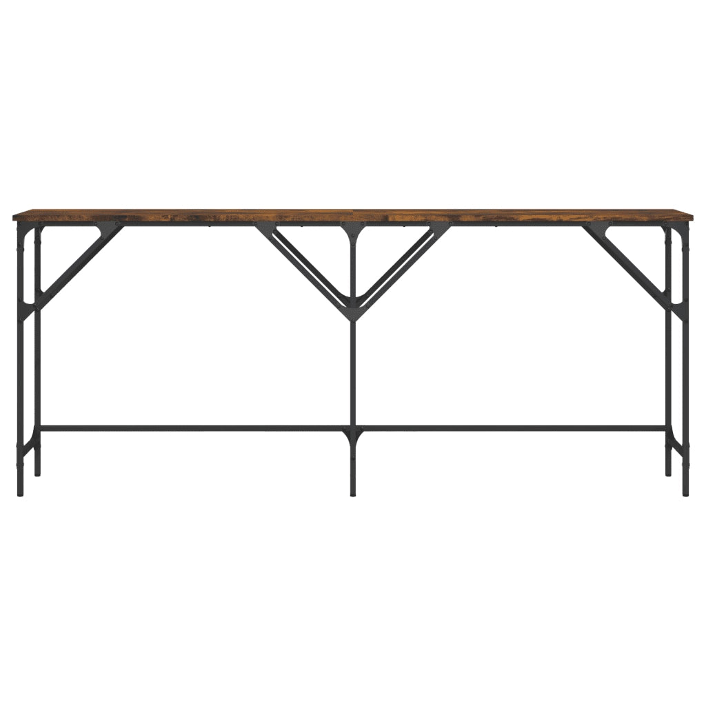 Table console chêne fumé 180x29x75 cm bois d'ingénierie