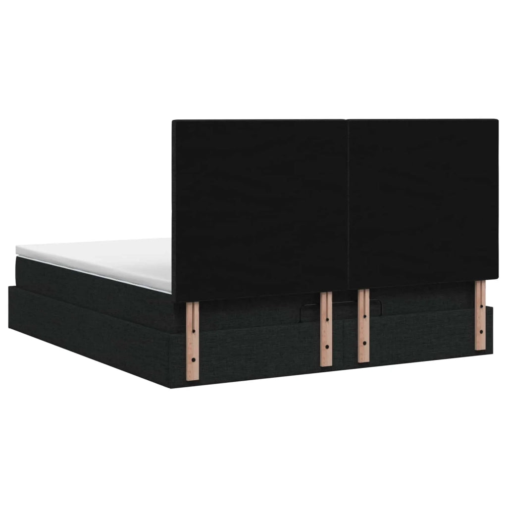 Letto ottomano con materasso Nero 180 x 200 cm Tessuto 3457593