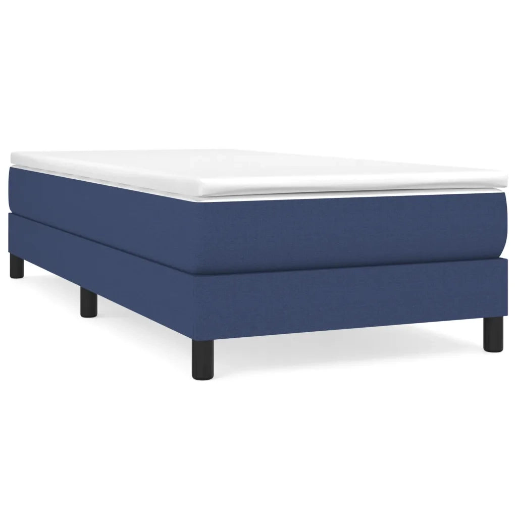Struttura Letto a Rete a Molle-Giroletto Blu 100x200 cm in Tessuto 112024