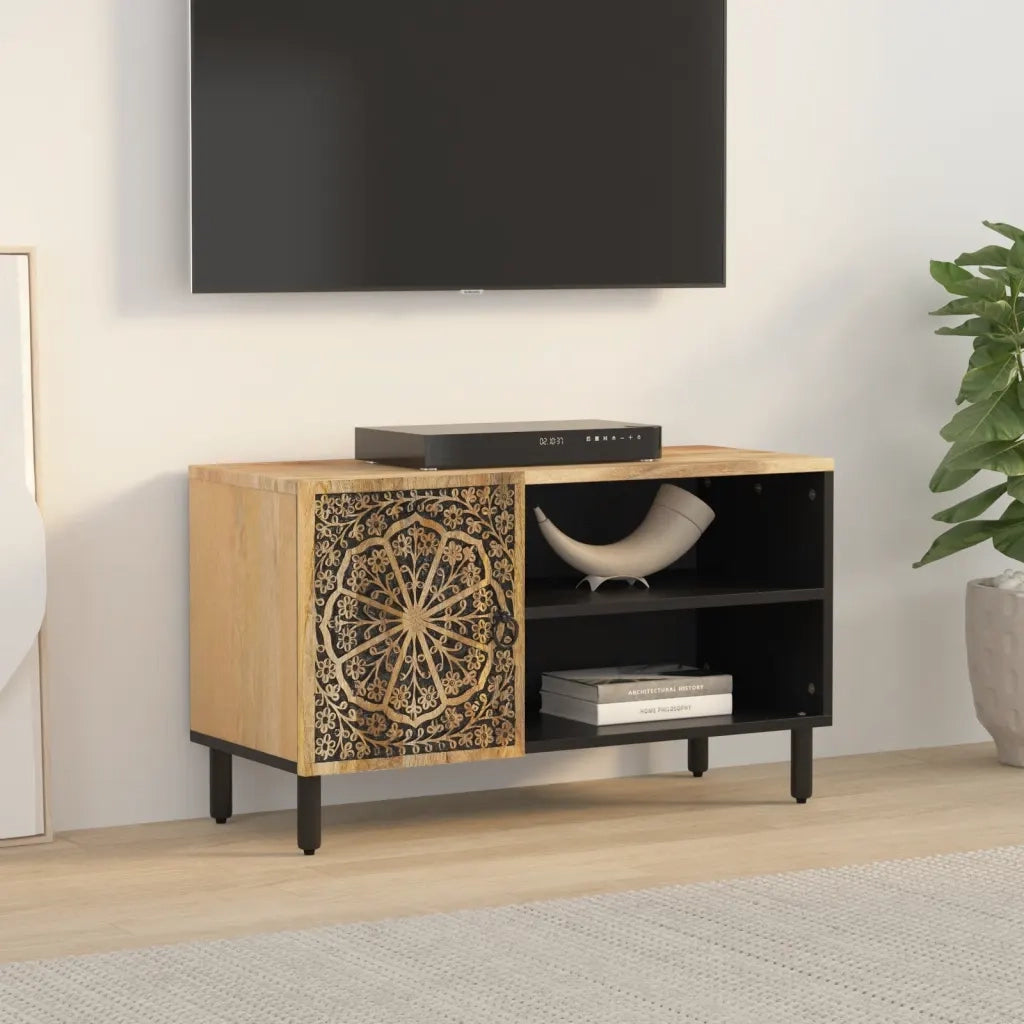 Mobile Porta TV 80x31x46 cm in Legno Massello di Mangocod mxl 88219