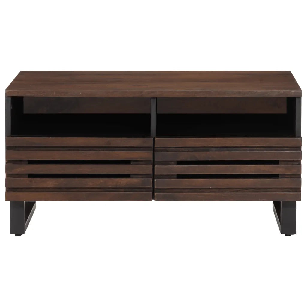 Tavolino da Salotto Marrone 80x55x40 cm Legno Massello di Mango 377502