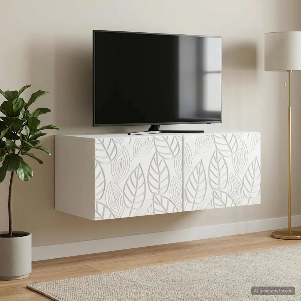 Mobile Porta TV da Muro 59,5 x 31 cm Bianco 898875
