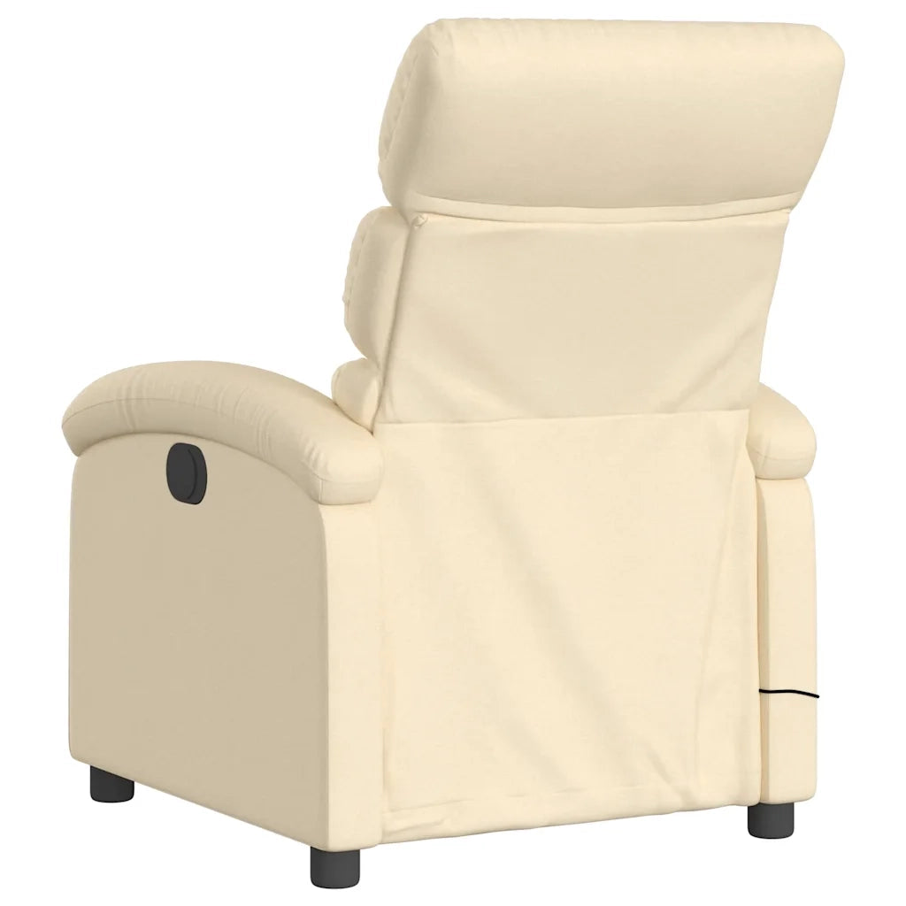 Poltrona Reclinabile Massaggiante Elettrica Crema in Tessuto 3203975