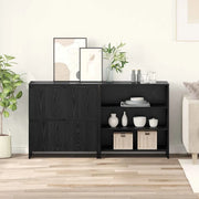 vidaXL Sideboards 2 pcs Rovere nero 70 x 41 x 75 cm Legno multistrato