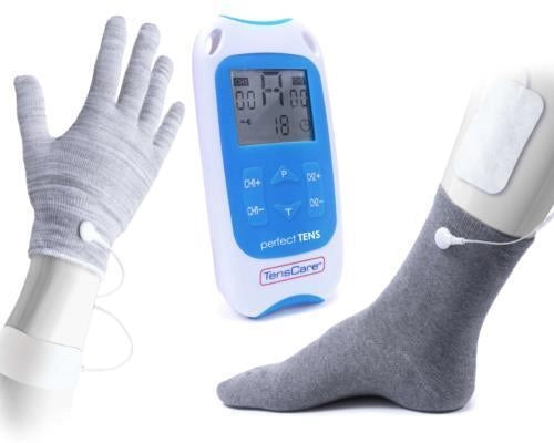 TensCare perfect TENS stimolatore di muscolo elettronico Piastra adesiva Blu, Bianco