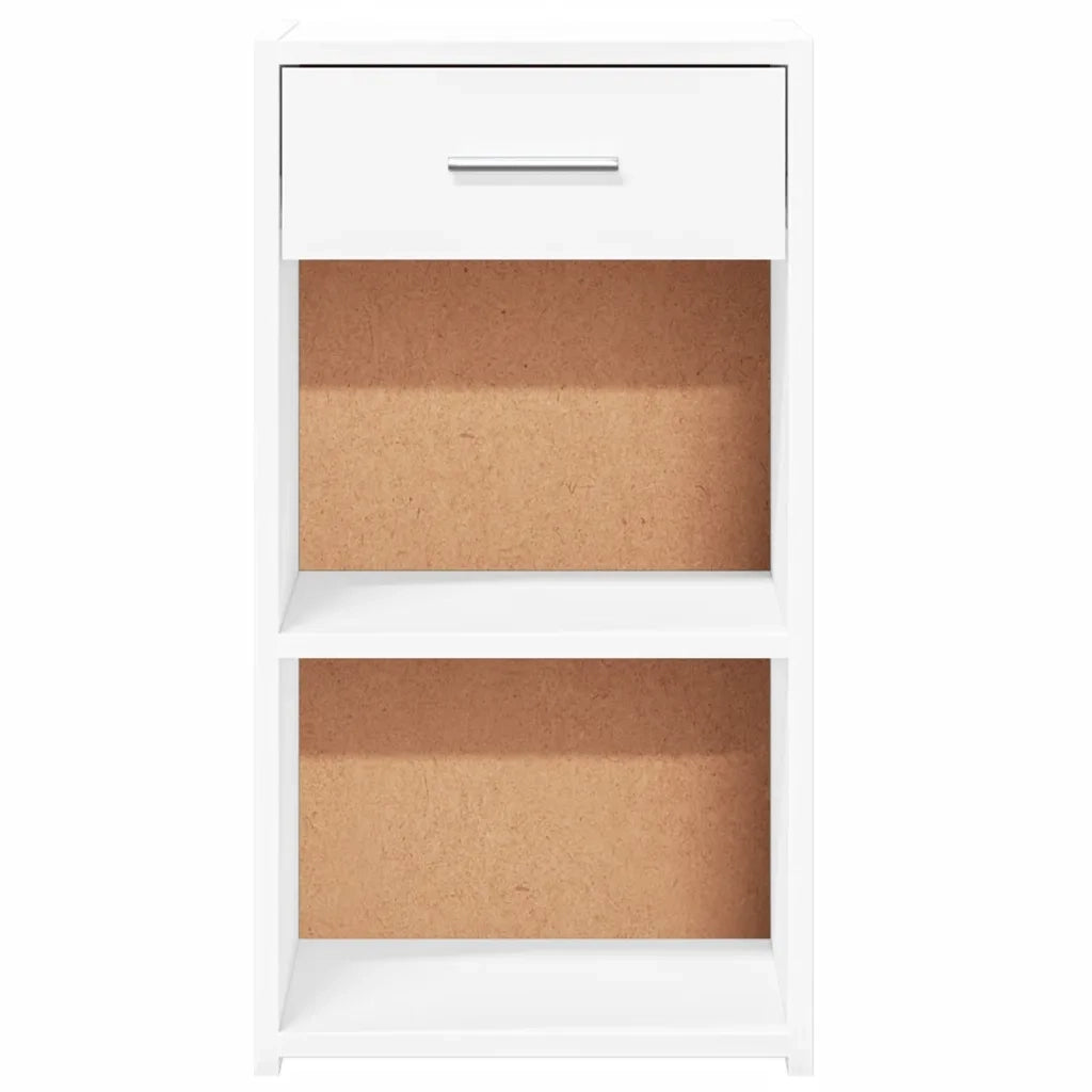 Comodini 2pz Bianchi 35x34x65 cm in Legno Multistrato
