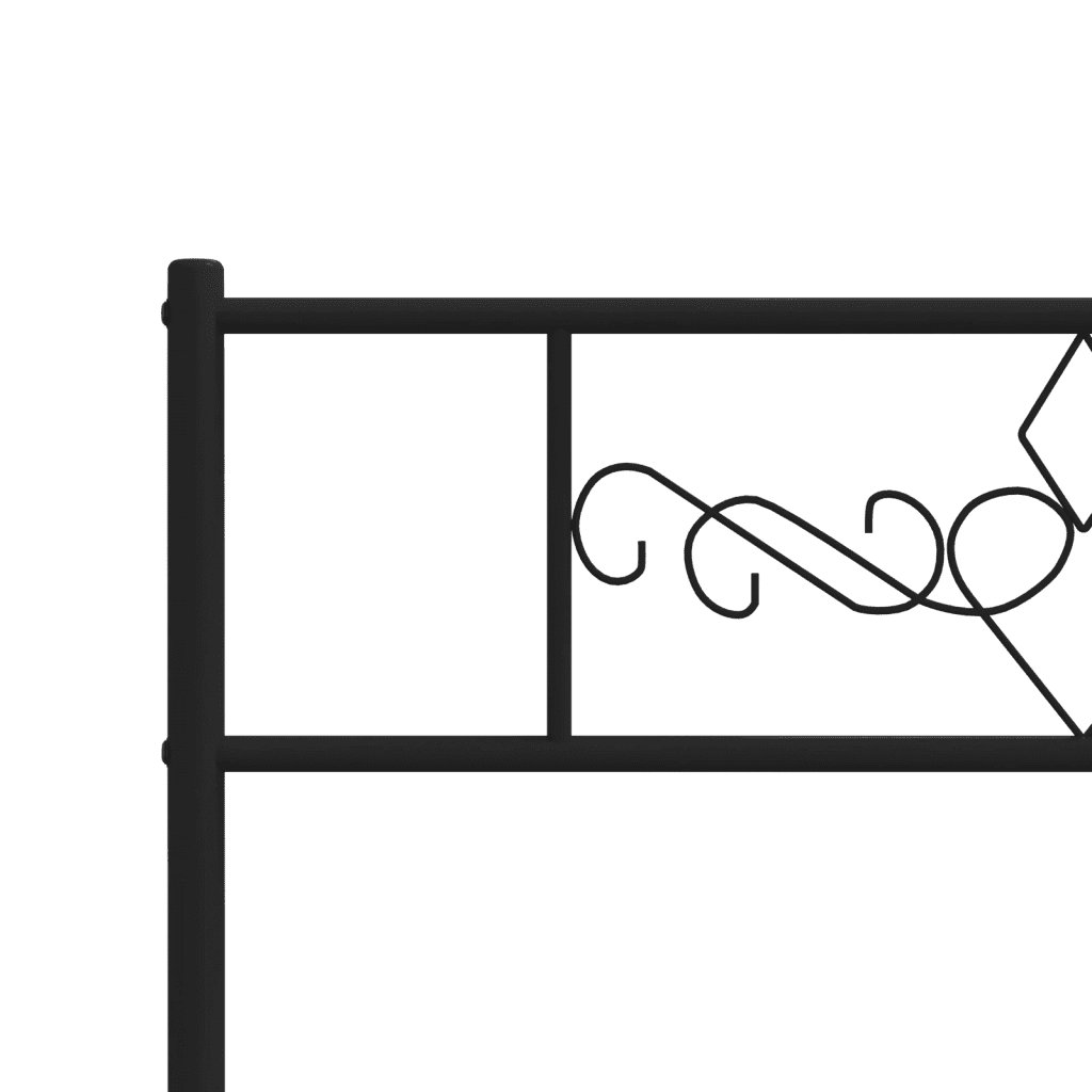 Giroletto con Testiera e Pediera Metallo Nero 75x190 cm 355275