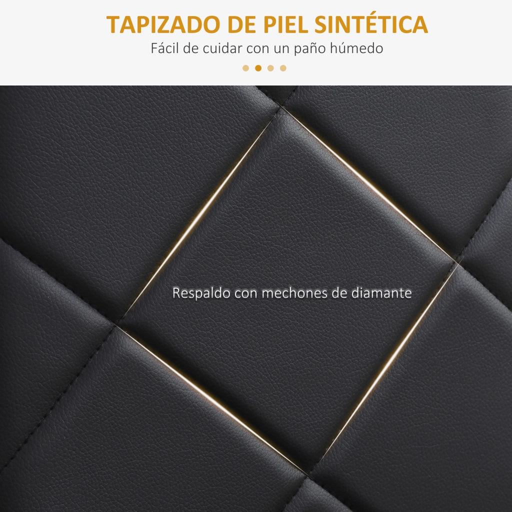 Set di 4 Sedie da Pranzo Imbottite con Schienale Alto e Gambe in Metallo ¨C Zephmum ¨C Nero 41x50x97 cm