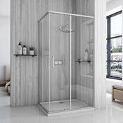 Cabina Doccia Rea City 80x100 Nickel Brush senza piatto doccia